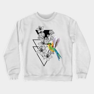 Roses And Hummingbird Crewneck Sweatshirt